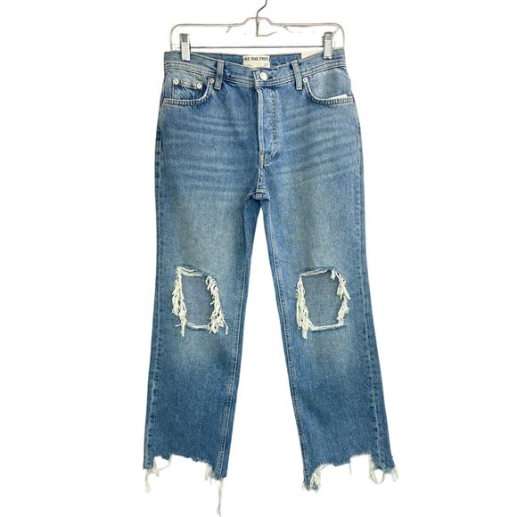 NWT Free People Aged To Perfection Maggie Mid Rise Straight Leg Jeans Size 25 - Picture 3 of 6